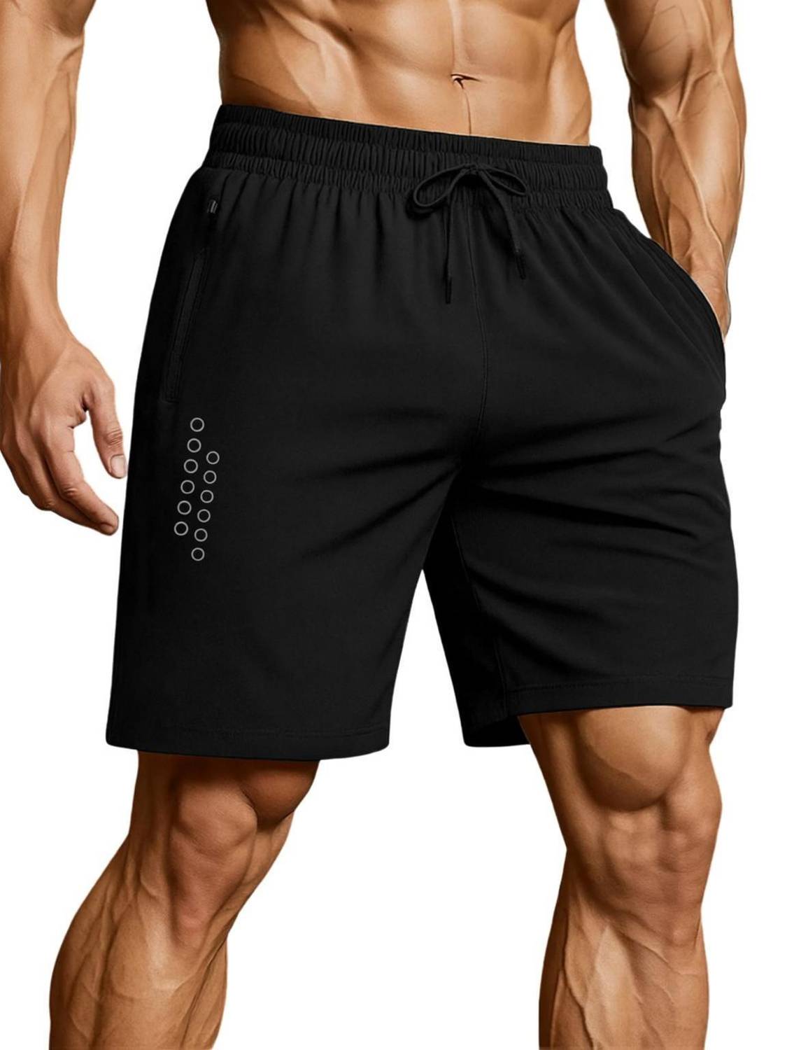 3colors Printed Men Black Sports Shorts