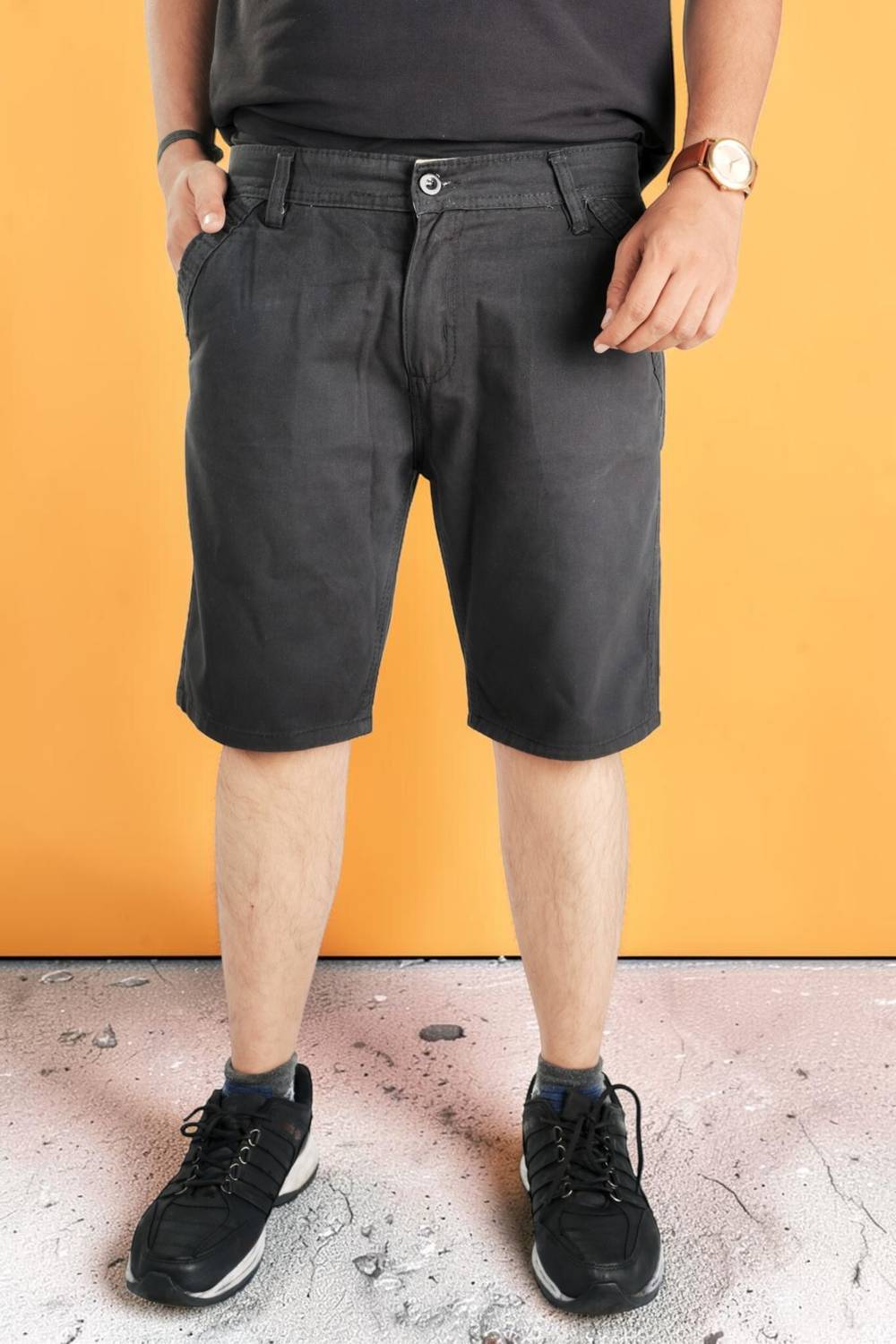 BGTYUI Solid Men Black Chino Shorts
