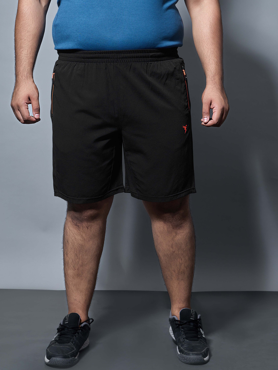 Image of TECHNOSPORT Solid Men Black Sports Shorts