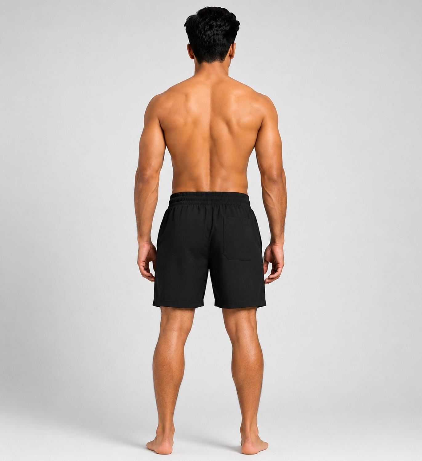 Image of VibePulse Printed Men Black Swim Shorts, Sports Shorts, Casual Shorts