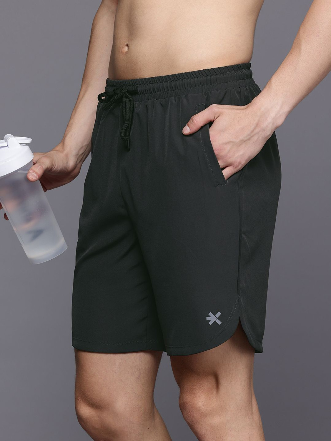 Image of HRX by Hrithik Roshan Solid Men Black Casual Shorts