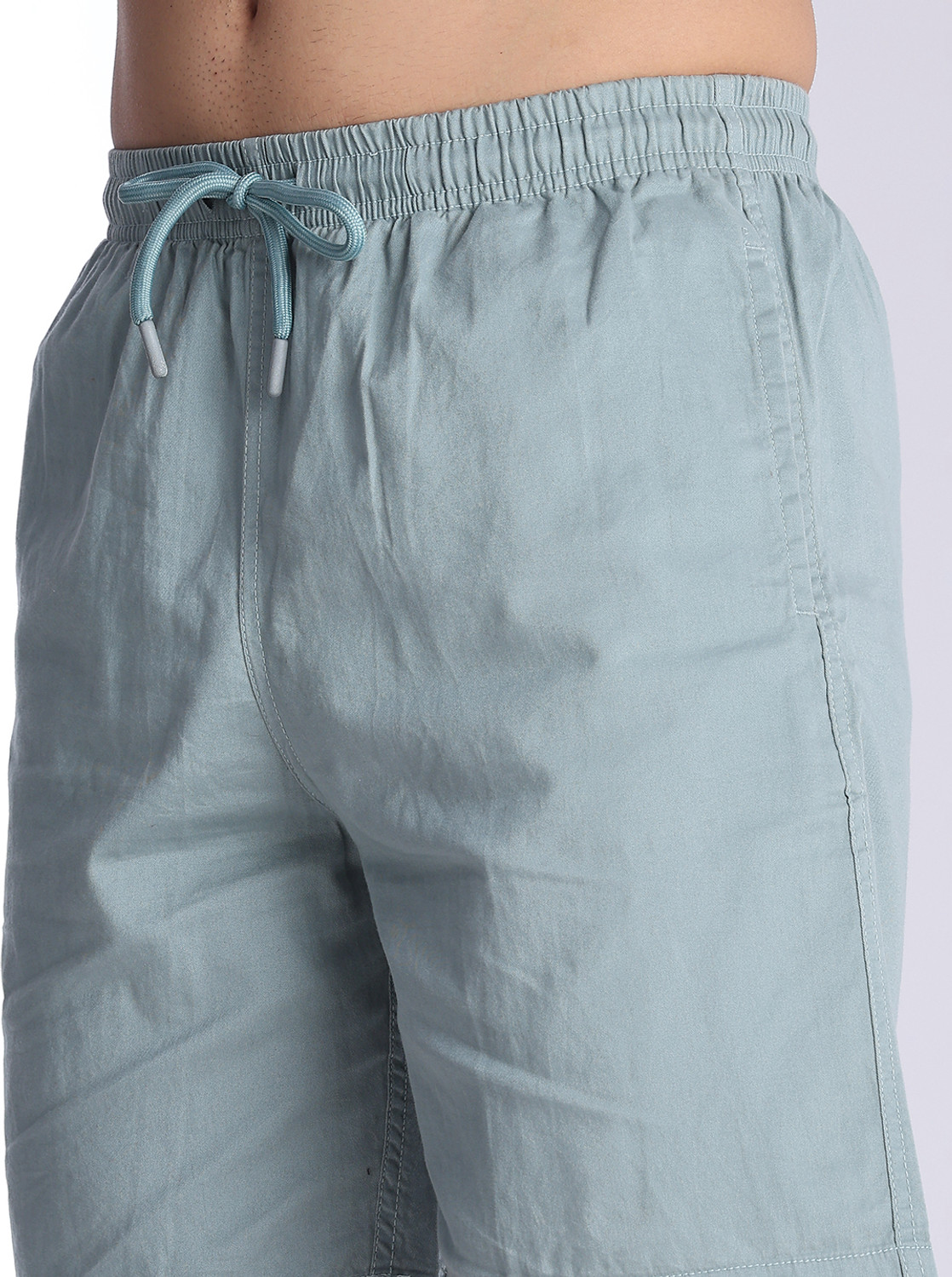 Image of V-MART Solid Men Light Blue Regular Shorts