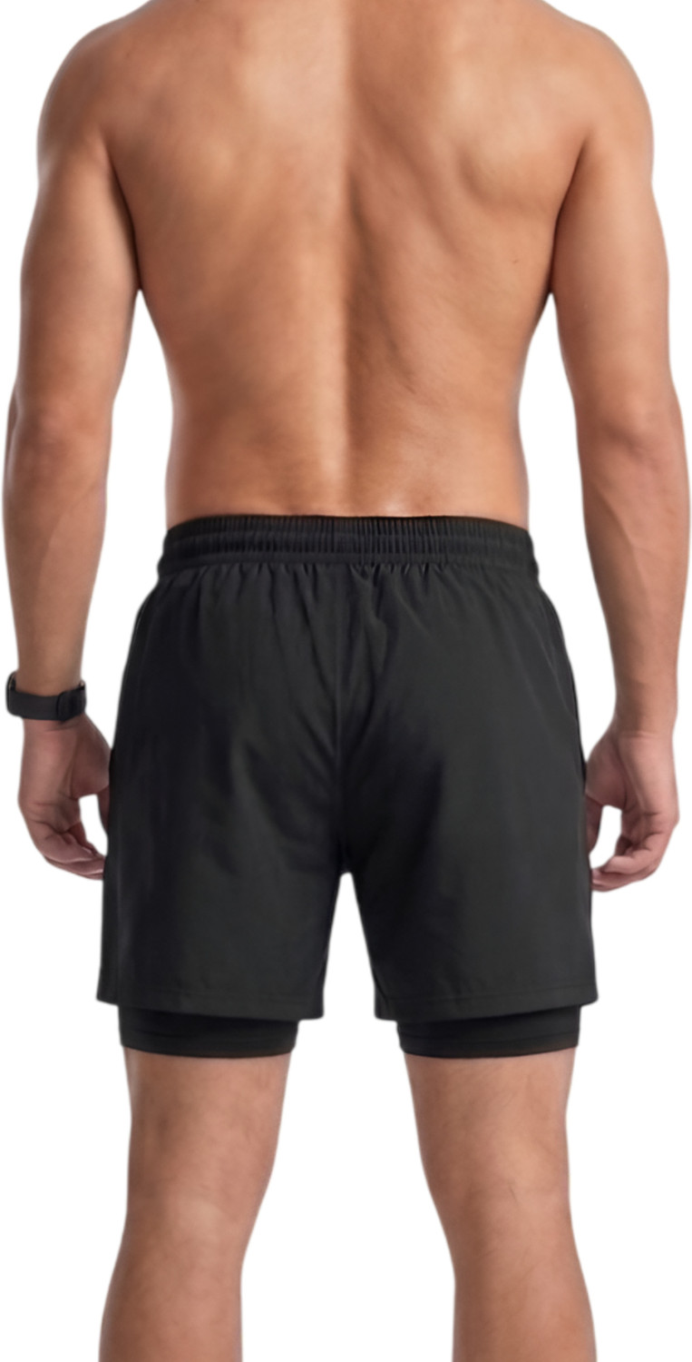 Image of BOLDSHARK Solid Men Black Running Shorts