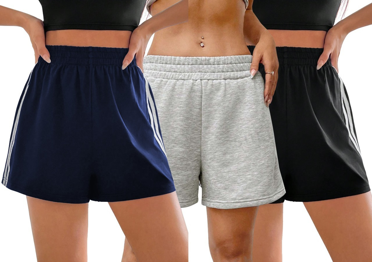 Image of RIZIM Striped Women Multicolor Basic Shorts