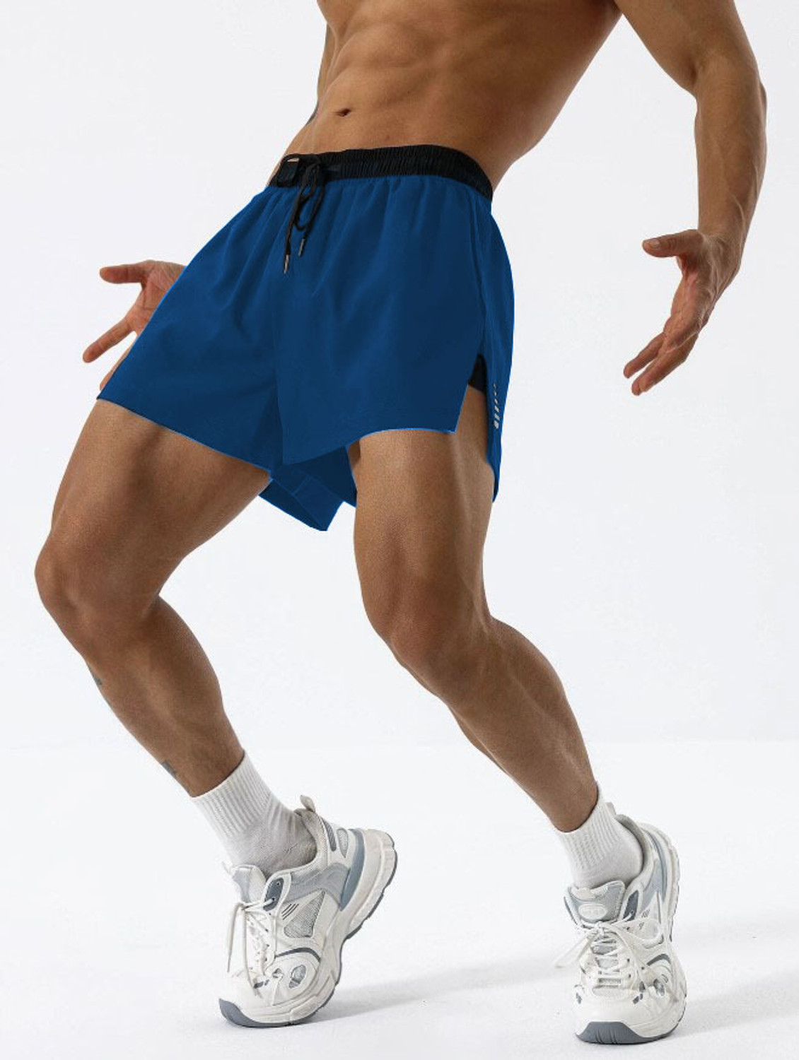 Image of CULISH Solid Men Blue Gym Shorts