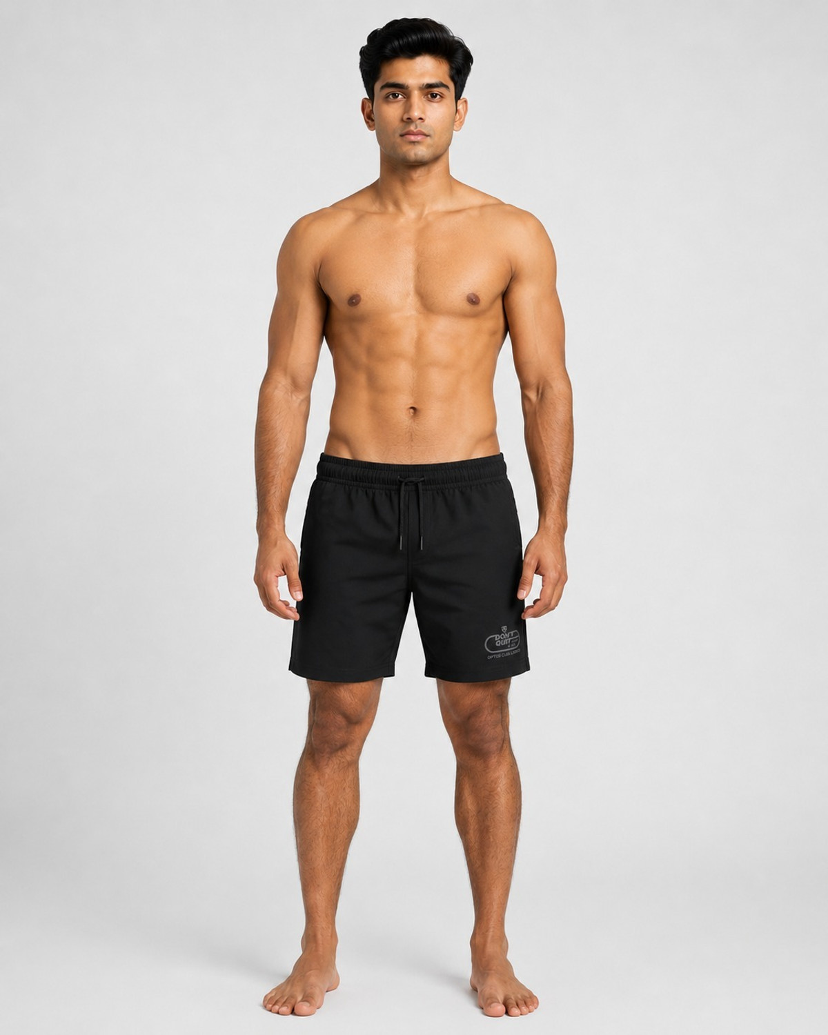 Image of VibePulse Printed Men Black Swim Shorts, Sports Shorts, Casual Shorts