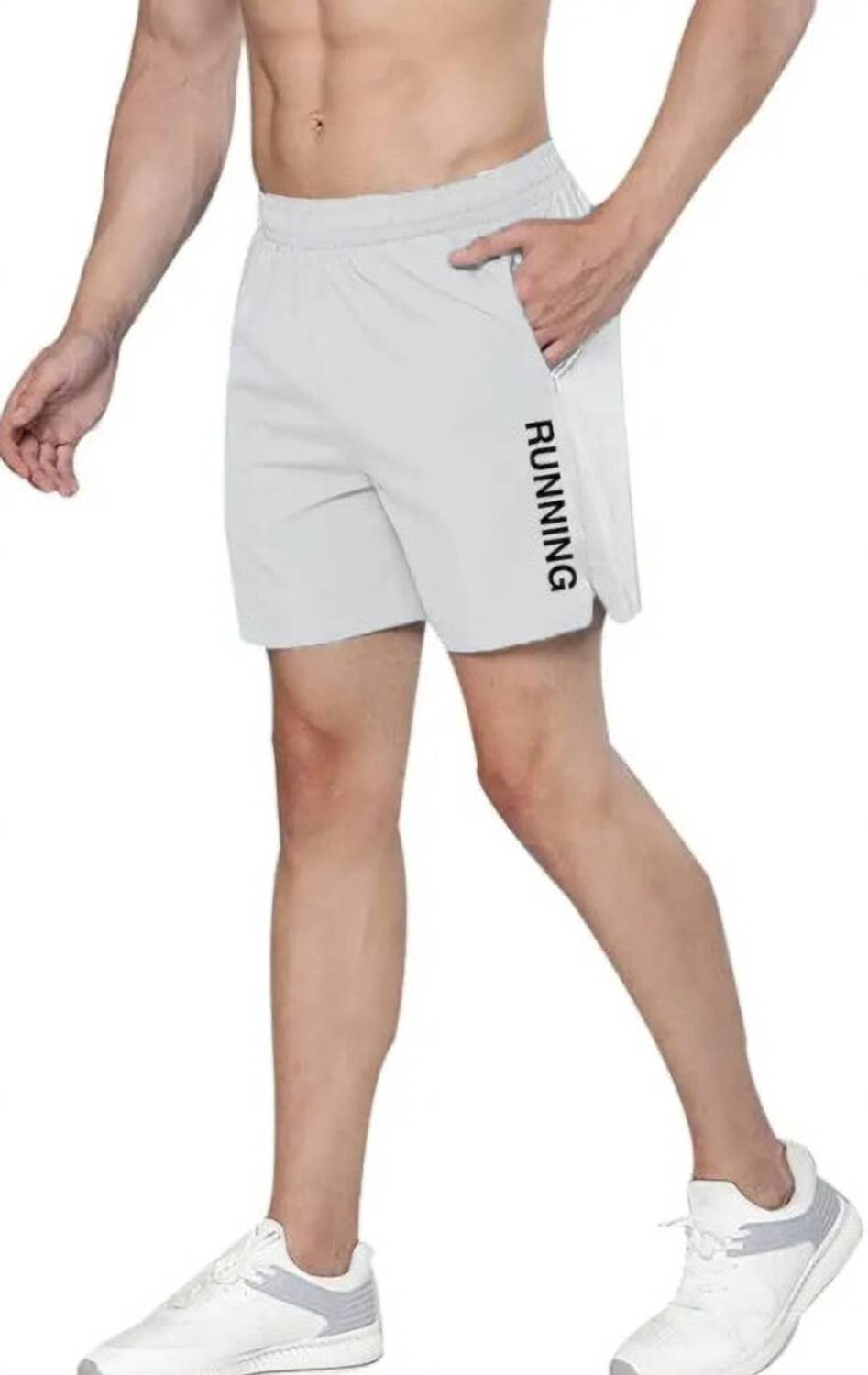 AdeebaFashion Solid Men Grey Sports Shorts