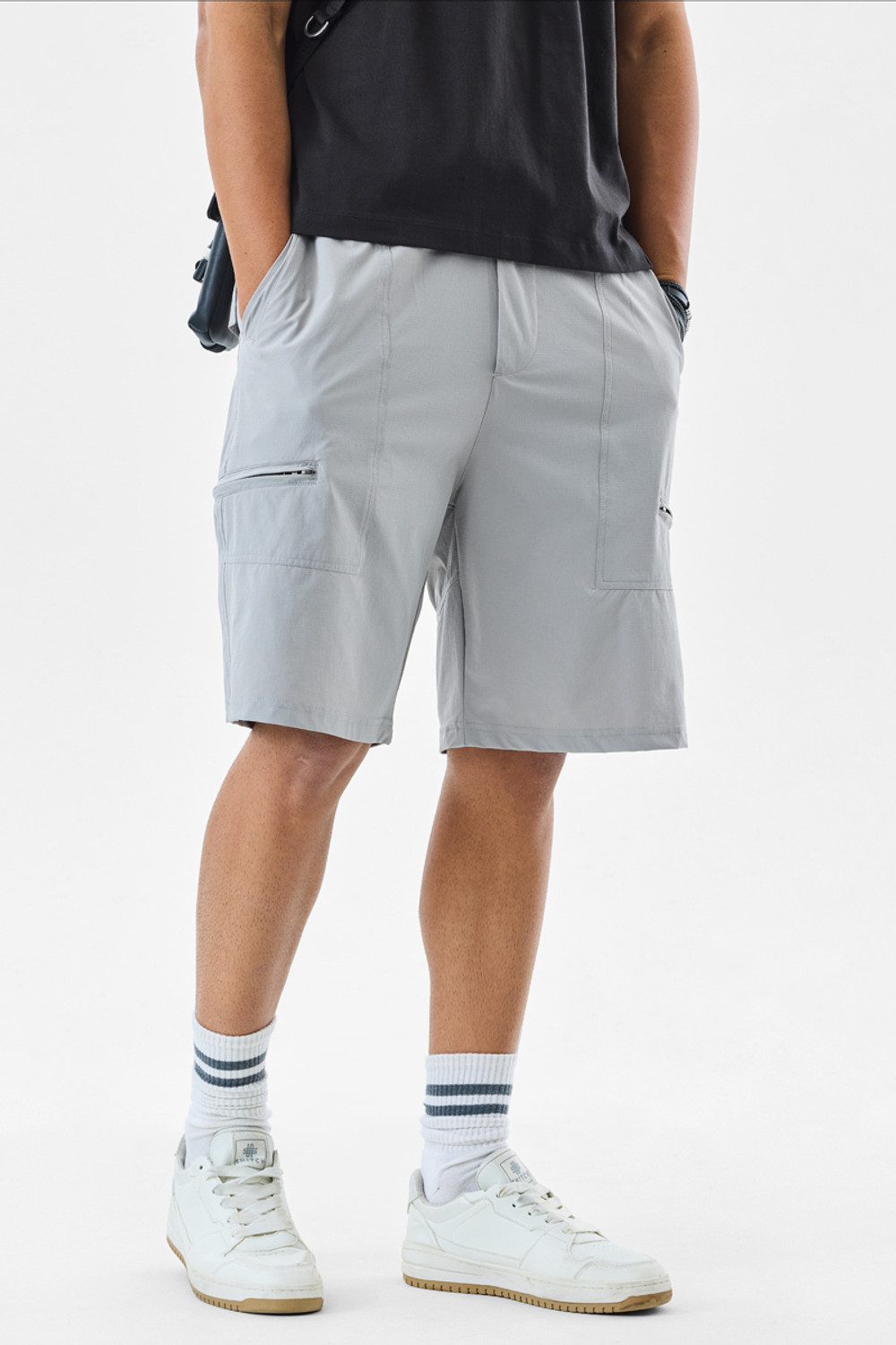 Image of Snitch Solid Men Grey Casual Shorts
