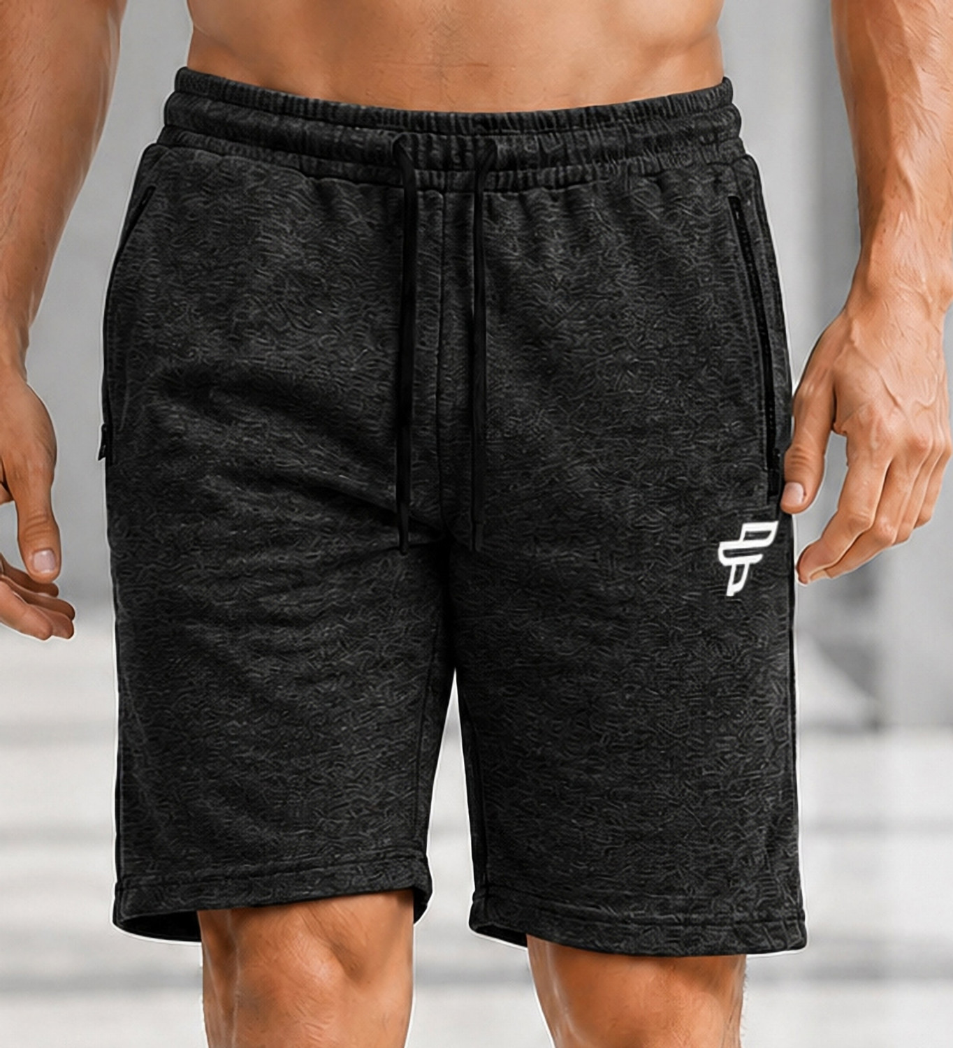 Image of FEEL TRACK Solid Men Black Basic Shorts