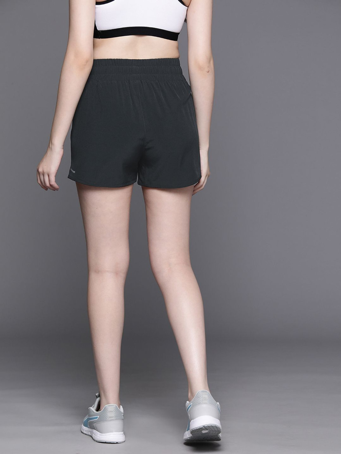 Image of HRX by Hrithik Roshan Solid Women Grey Basic Shorts