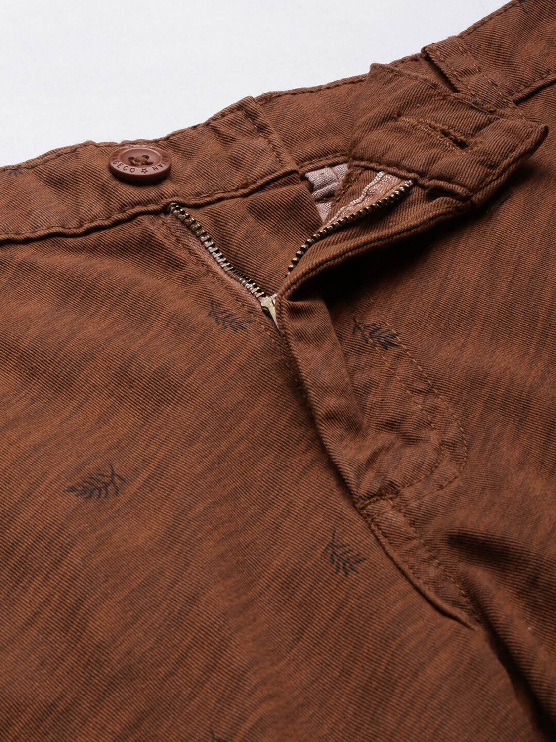 Image of The Indian Garage Co. Printed Men Brown Chino Shorts