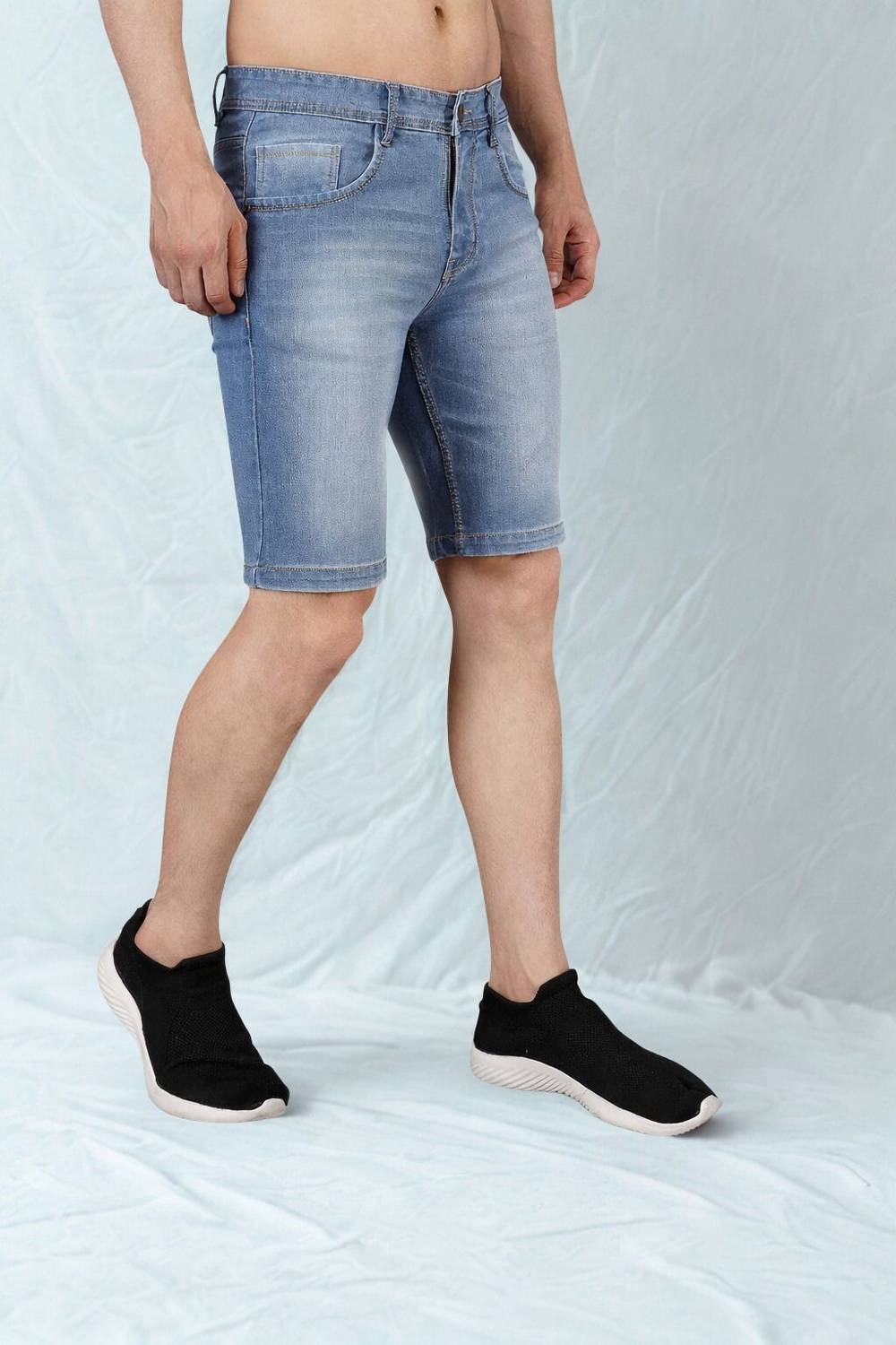 BREXX Solid Men Denim Blue Denim Shorts