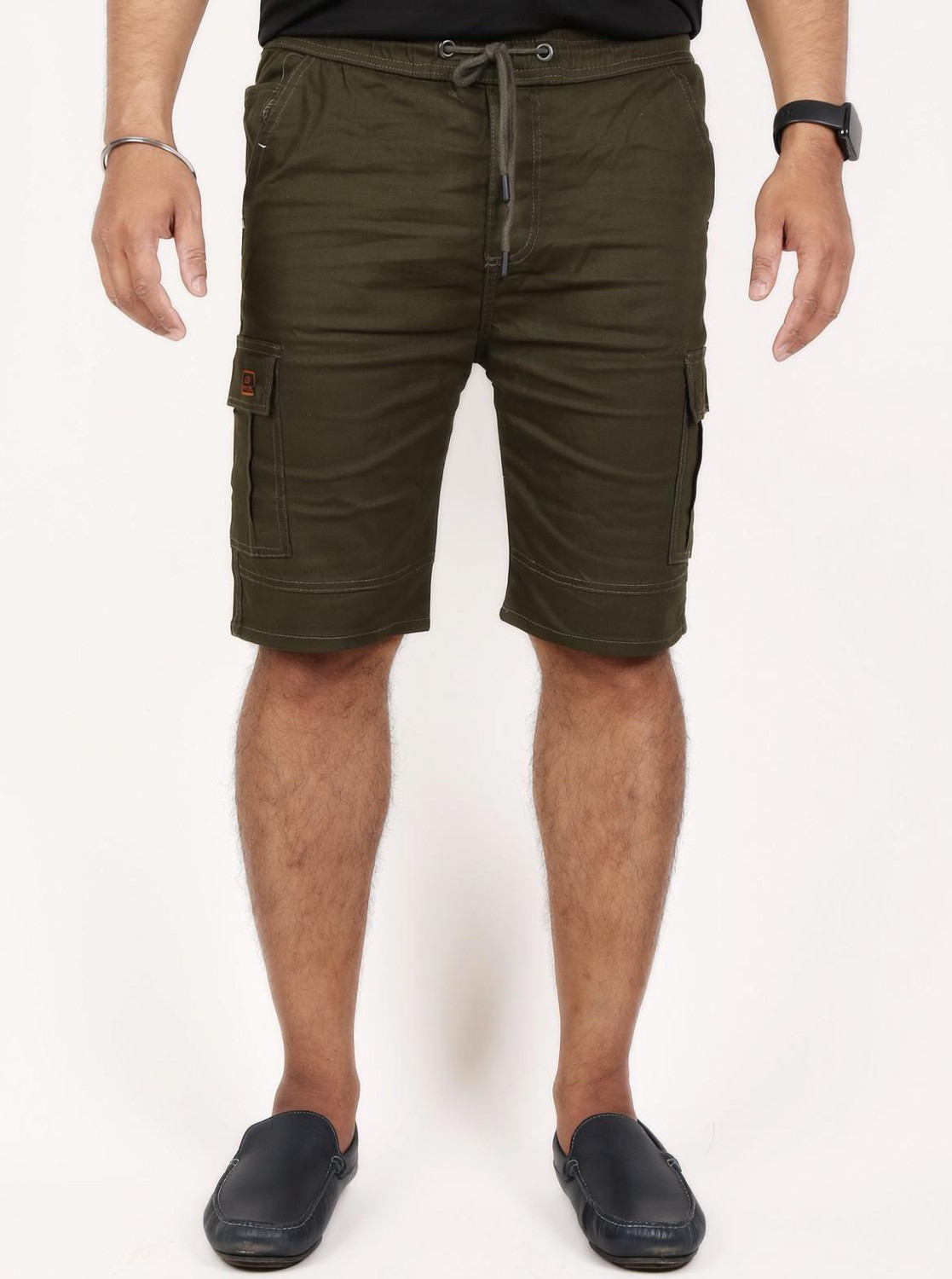 Image of QFA Solid Men Green Casual Shorts