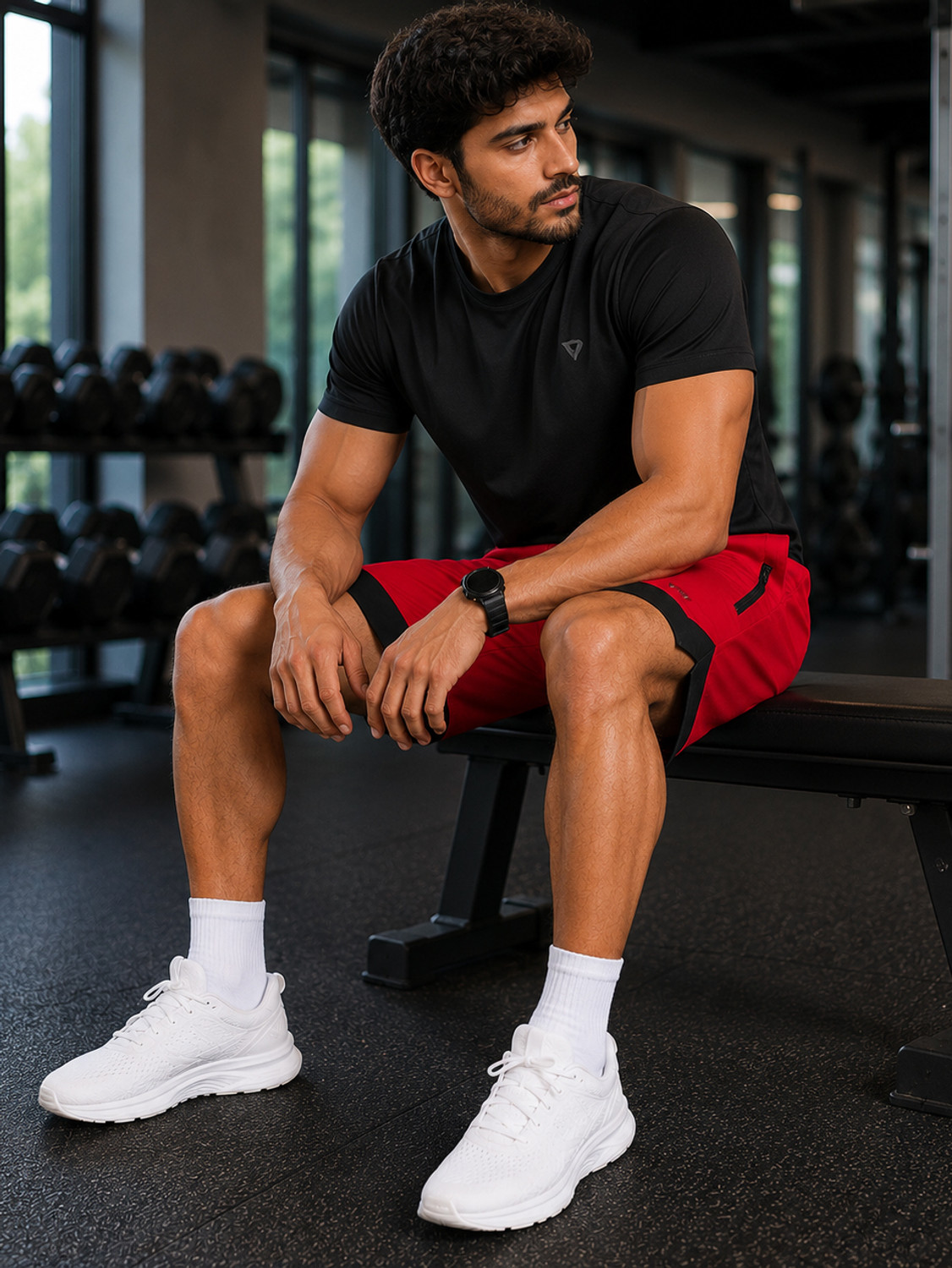 Image of Bellwit Solid Men Red Casual Shorts
