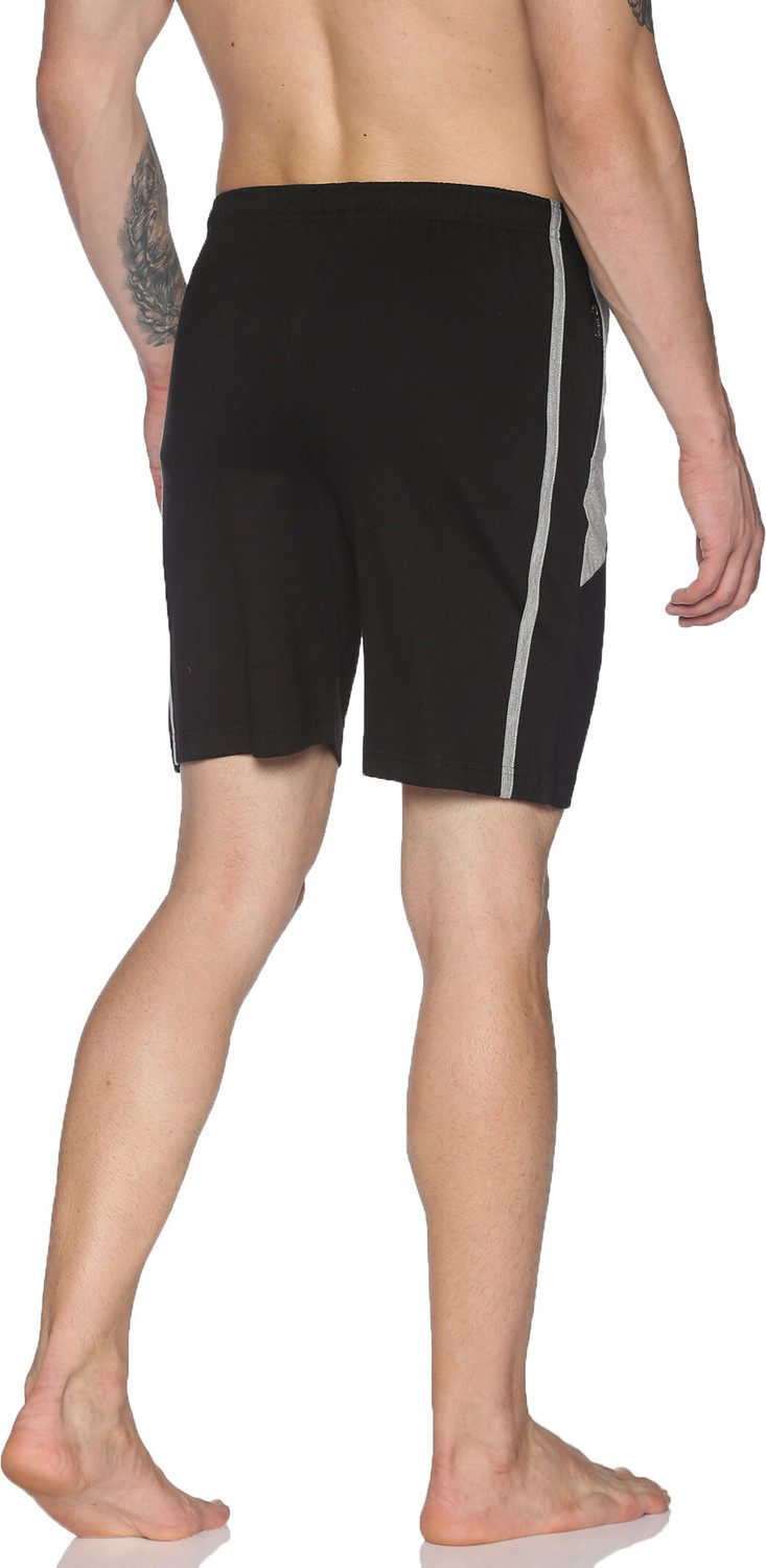Image of Dollar Solid Men Black Sports Shorts