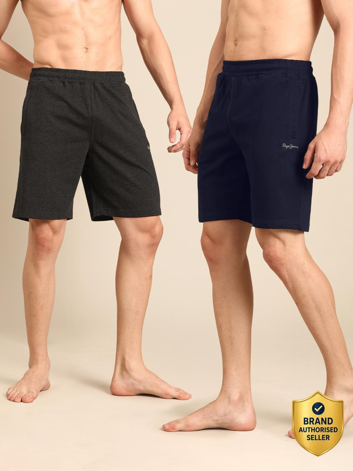 Image of Pepe Jeans Solid Men Blue Sports Shorts