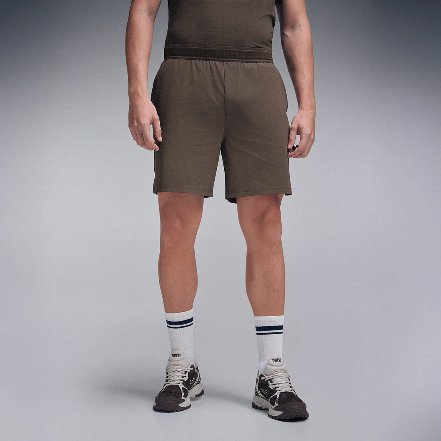 Image of Ten x you Solid Men Brown Sports Shorts