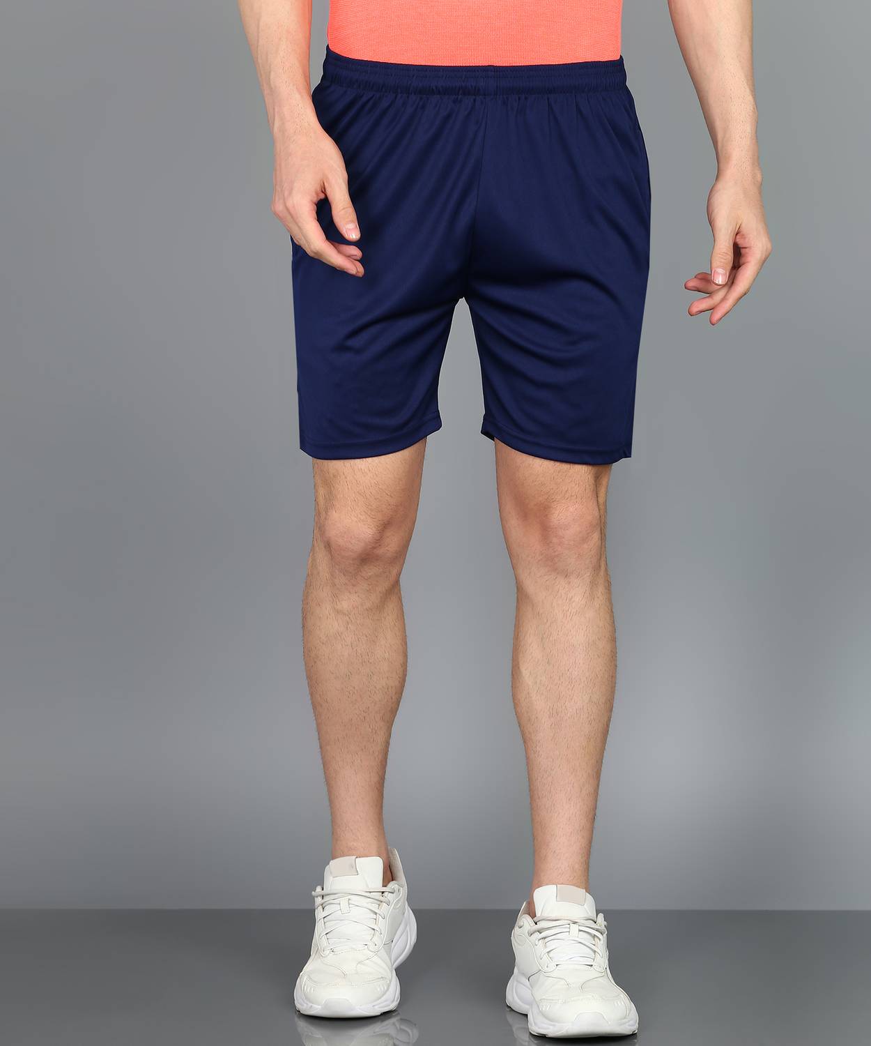 Adrenex Solid Men Dark Blue Sports Shorts