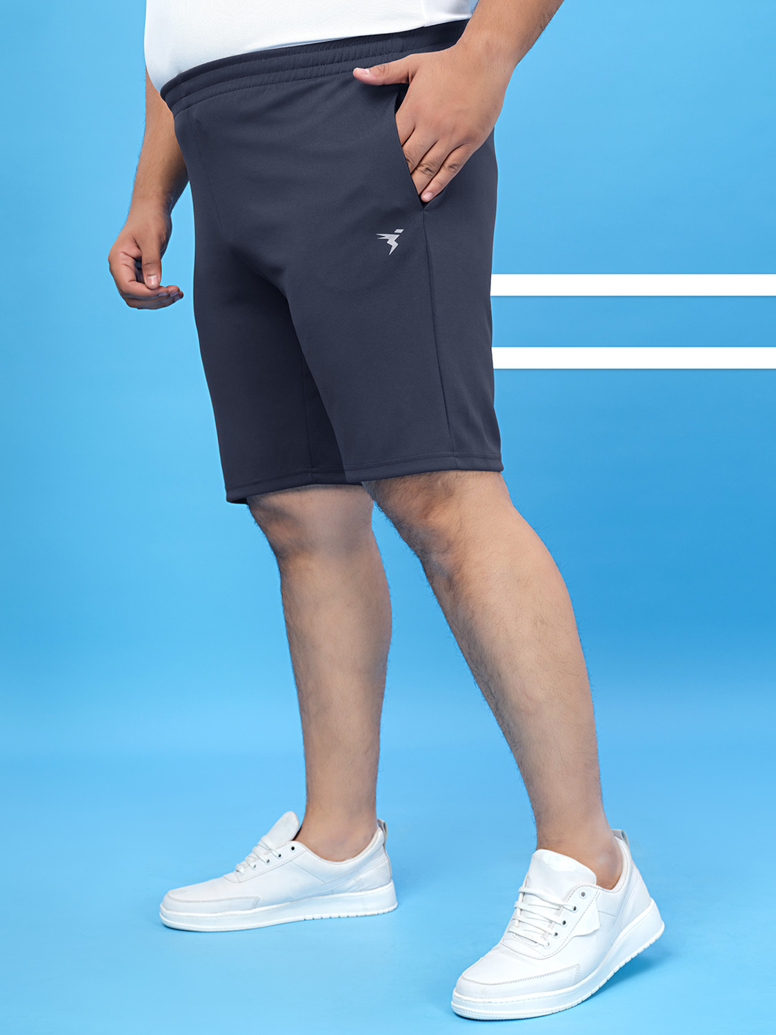 Image of TECHNOSPORT Solid Men Grey Sports Shorts