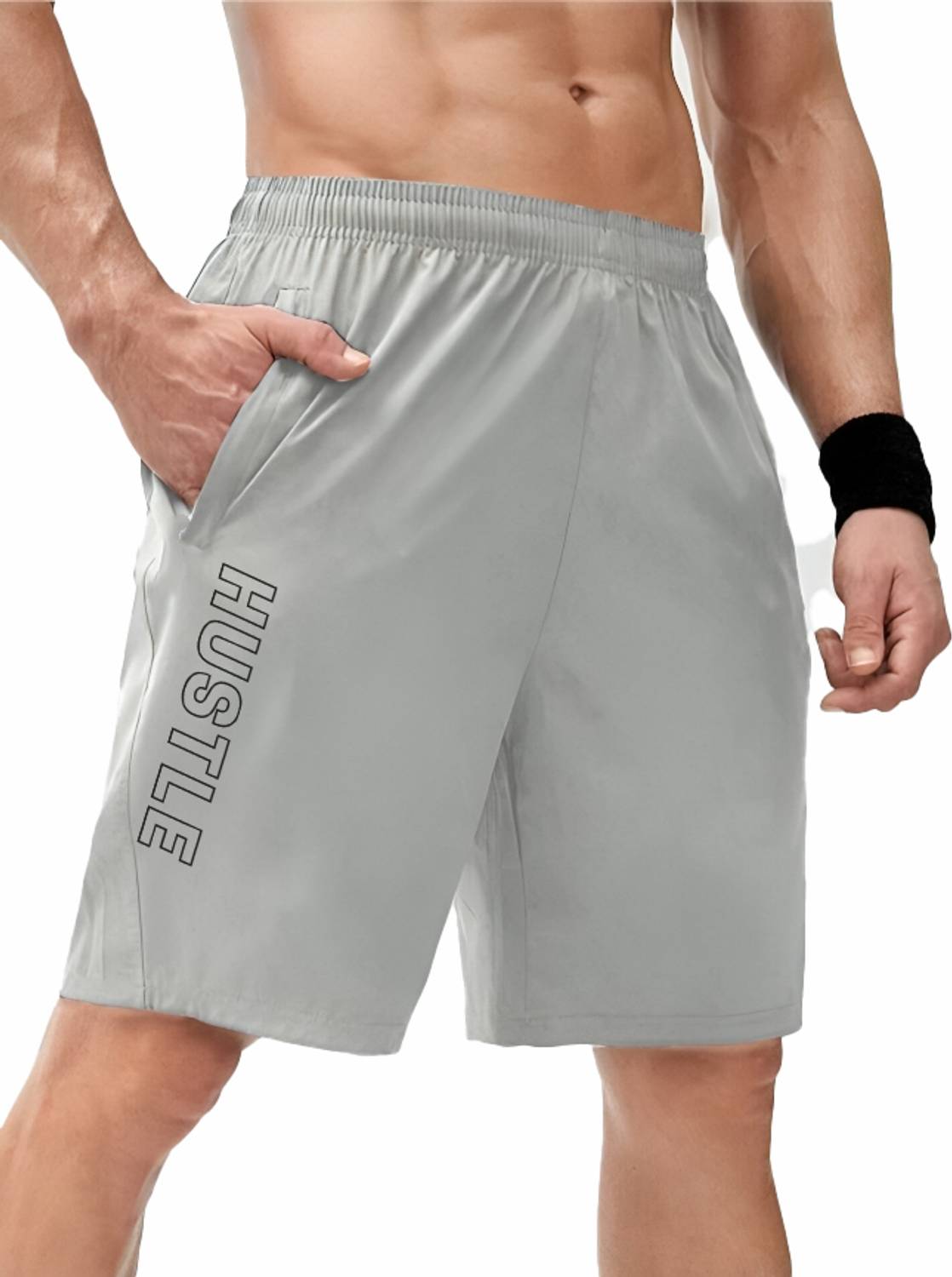 3colors Solid Men Grey Sports Shorts