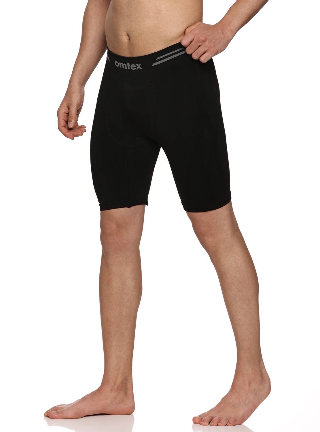 omtex Men Black Compression Shorts - Image 2
