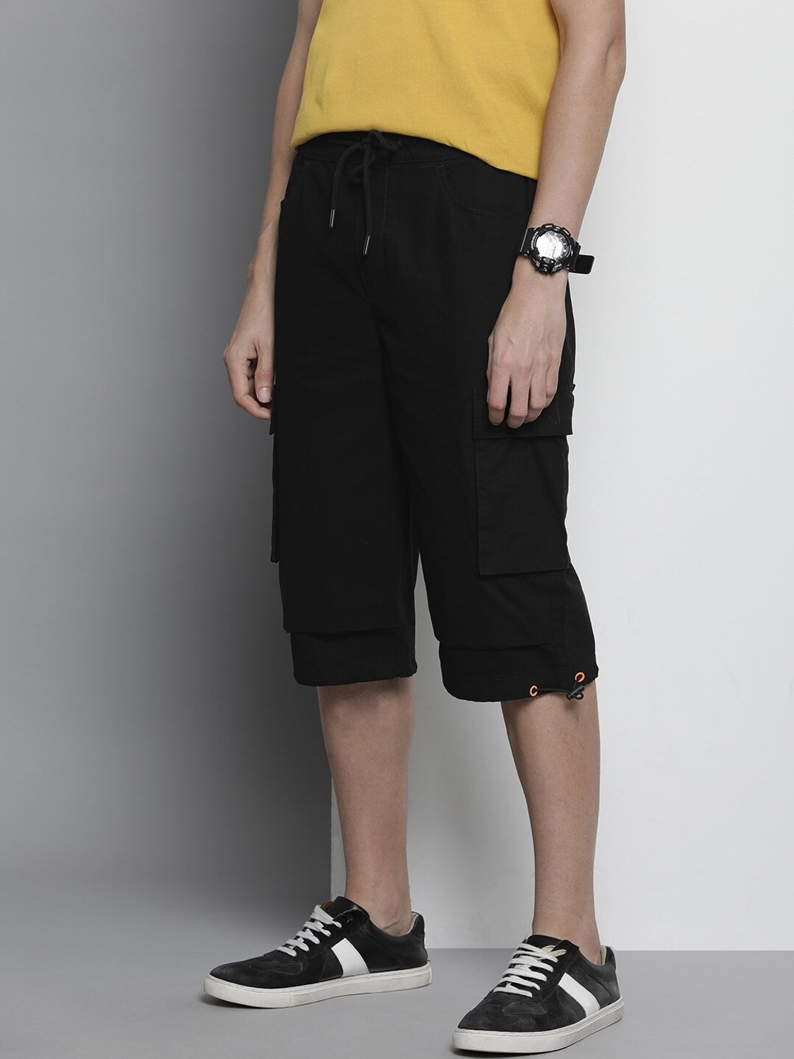 Image of The Indian Garage Co. Solid Men Black Bermuda Shorts