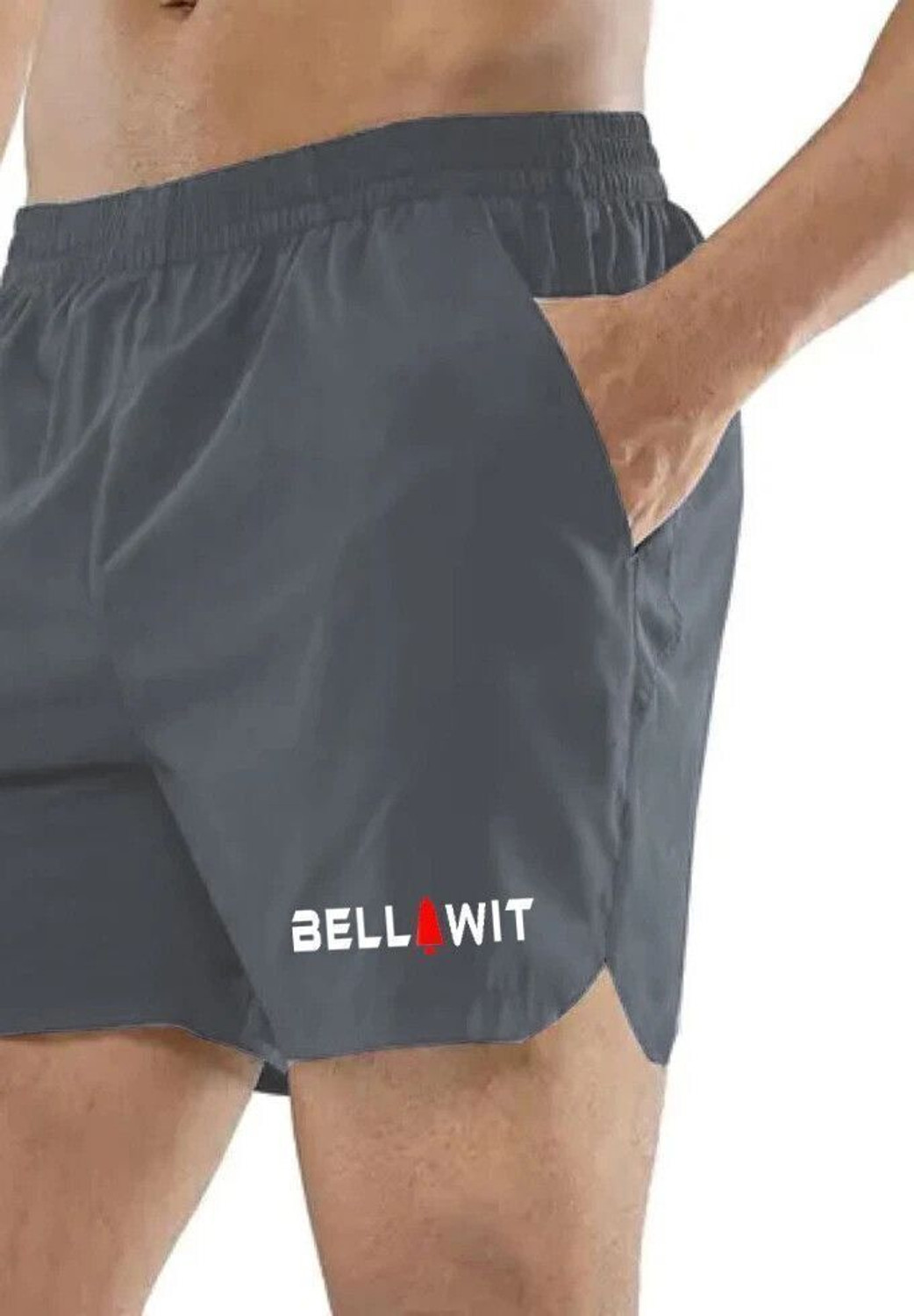 Image of Bellwit Solid Men Grey Sports Shorts