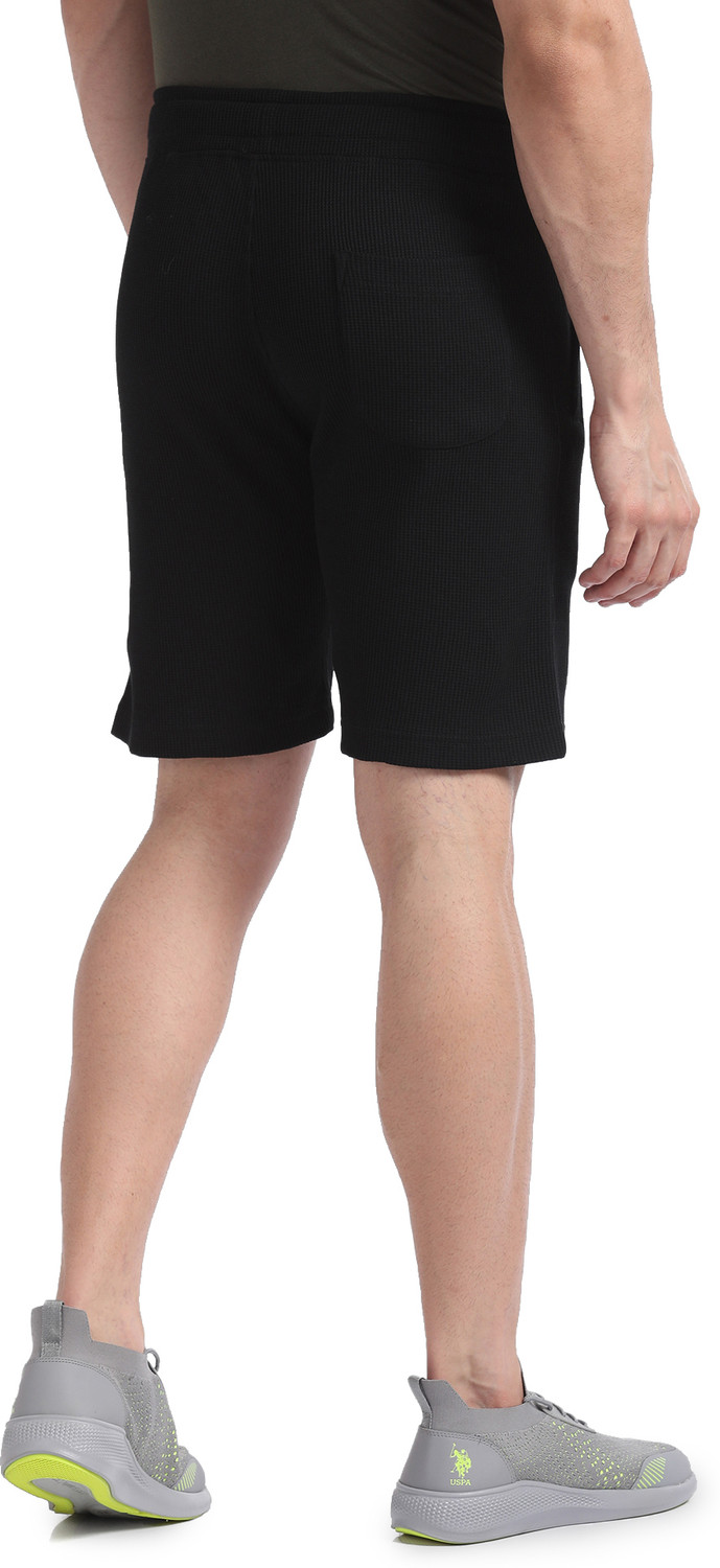 Image of U.S. POLO ASSN. Self Design Men Black Basic Shorts