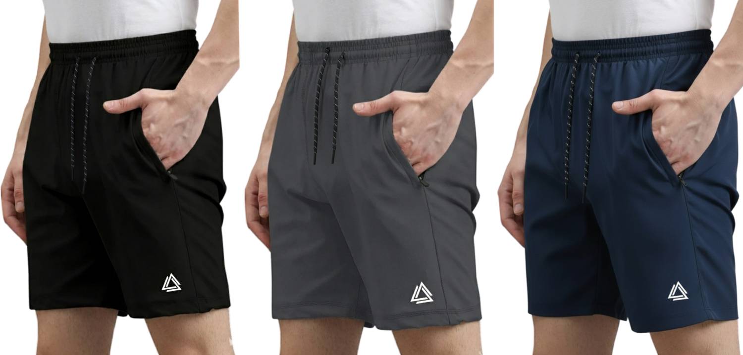 ARSX Solid Men Multicolor Regular Shorts