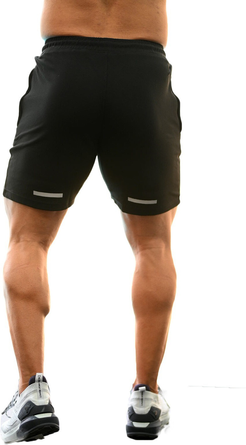 Image of FuaarK Solid Men Black Gym Shorts