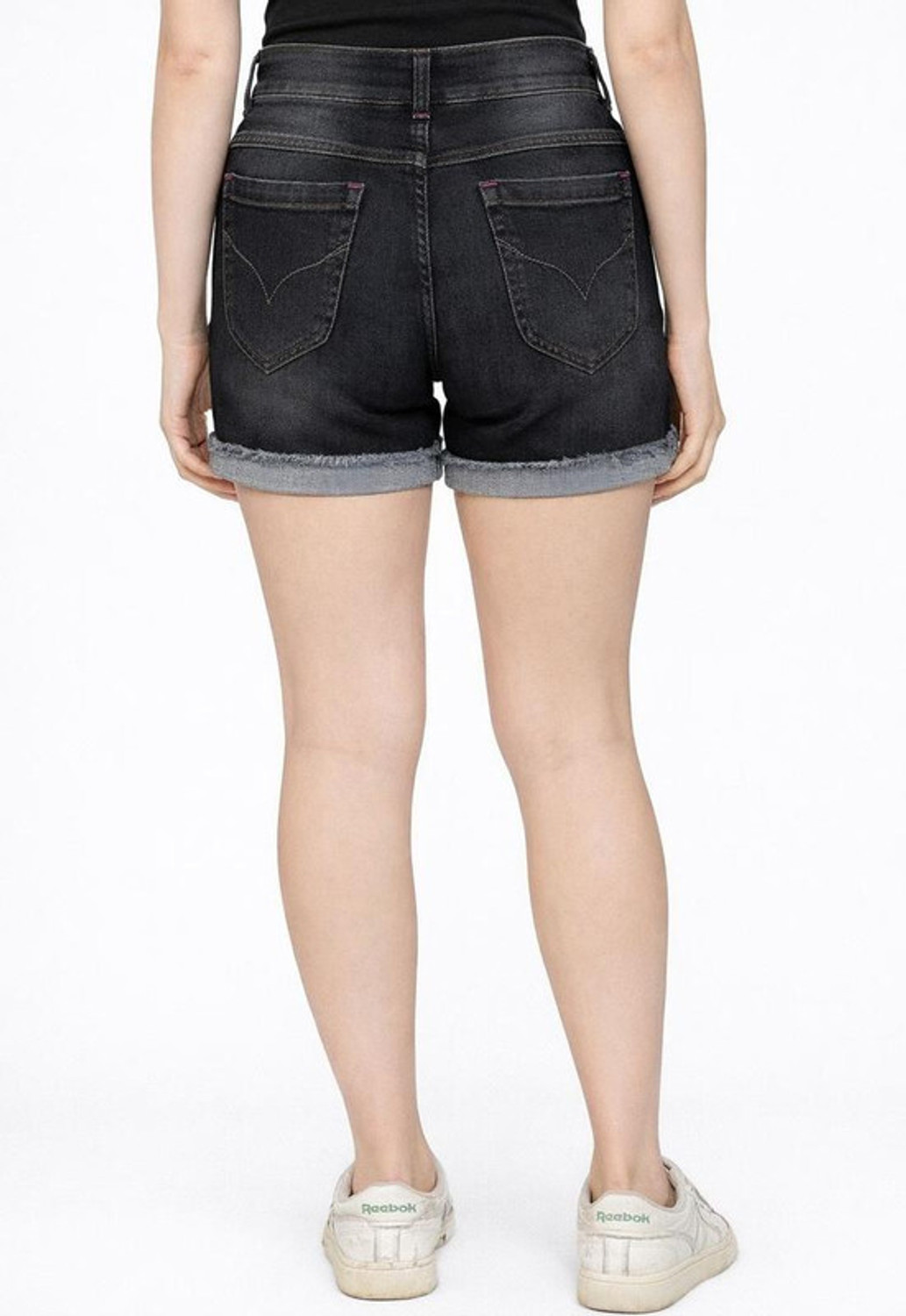 Image of Club A9 Dyed /Washed Women Denim Black Denim Shorts