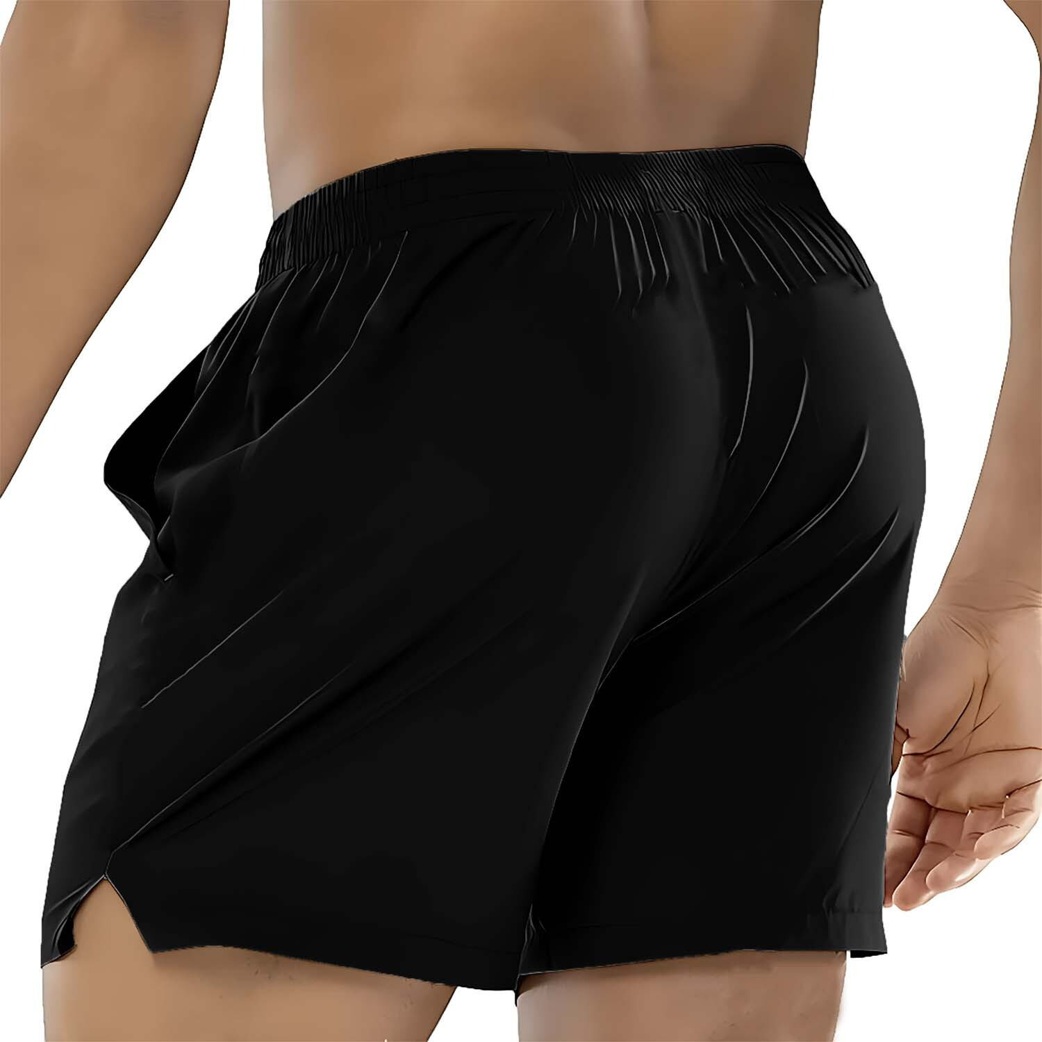 Image of PRABHA Solid Men Black Sports Shorts