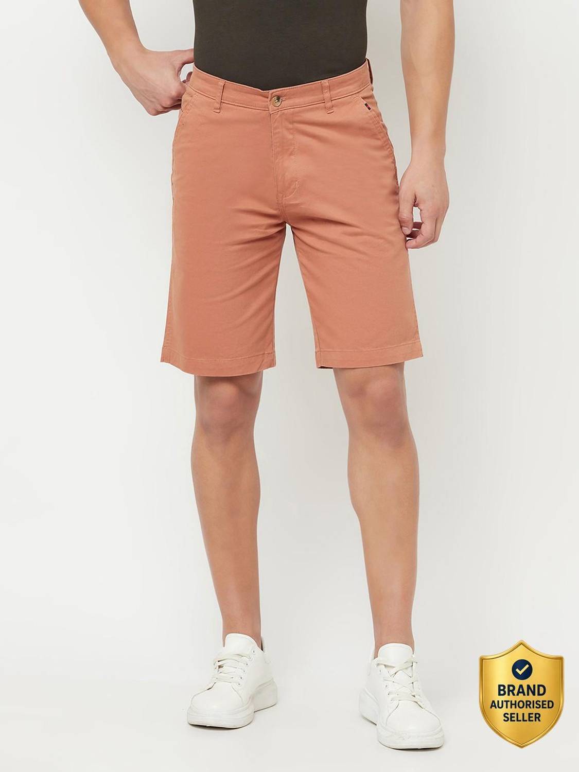 CANTABIL Solid Men Copper Bermuda Shorts