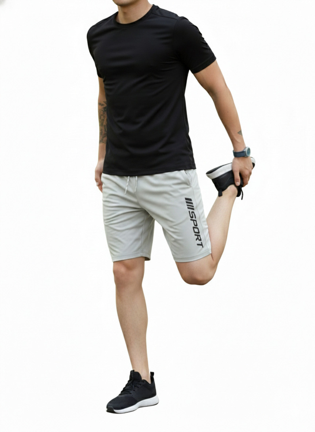 Image of FLYZEN Solid Men Grey Regular Shorts
