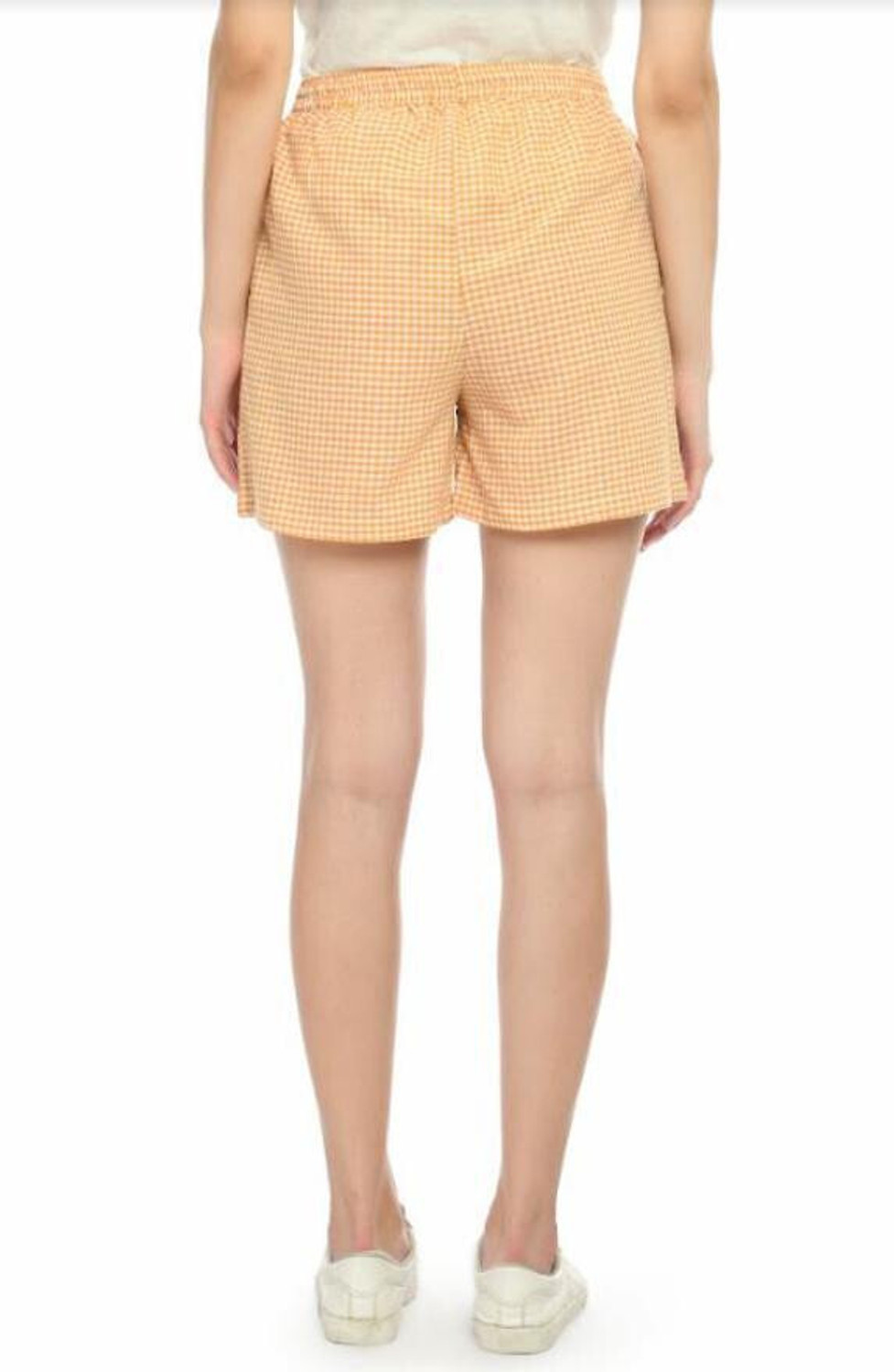 Image of KLART Checkered Women Yellow Regular Shorts