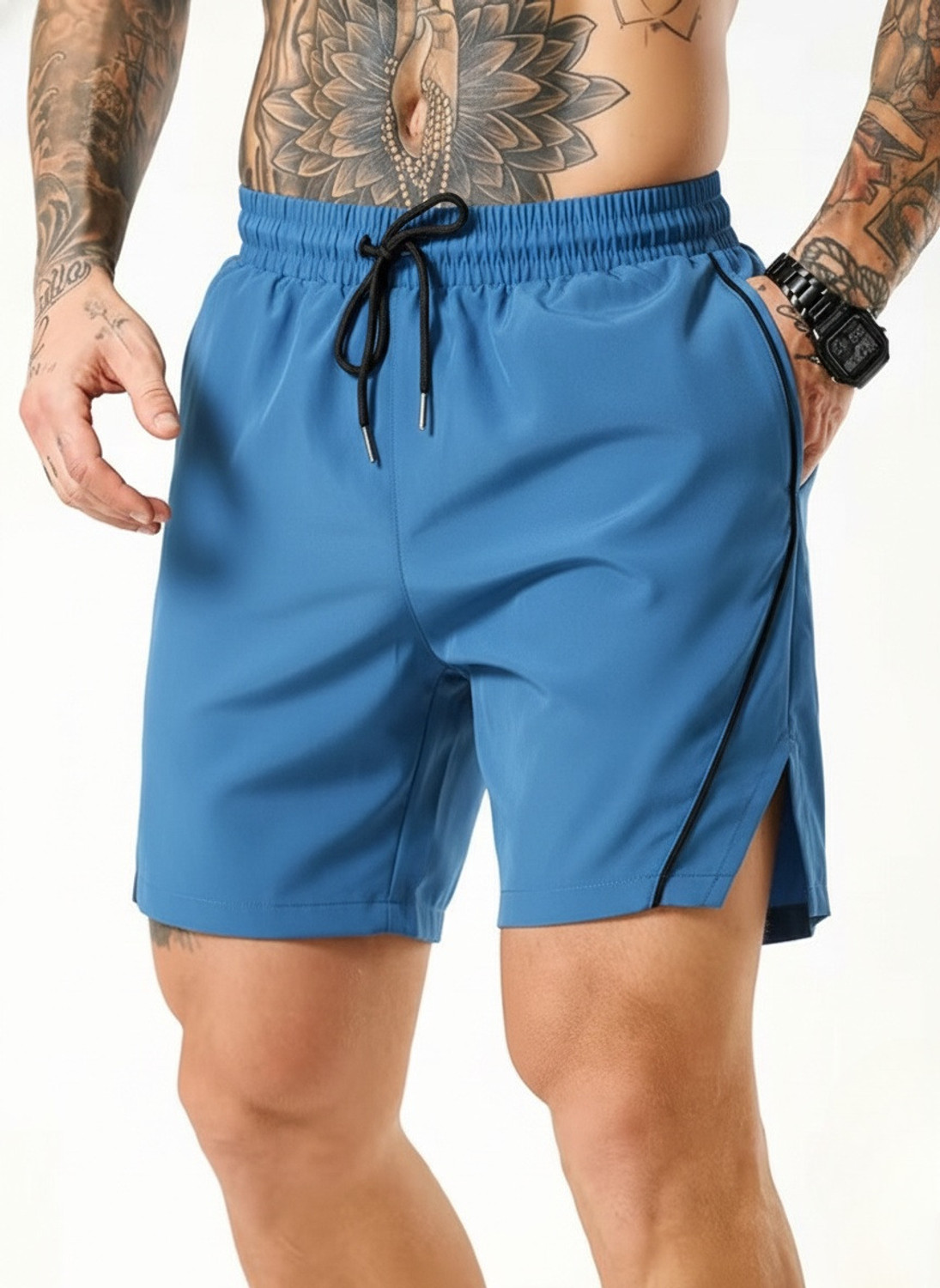 Image of coastal clothier Striped Men Blue Gym Shorts
