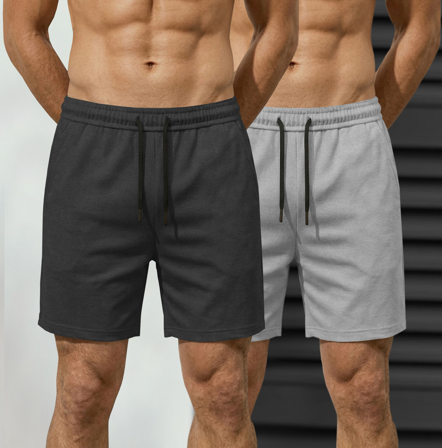 Image of TRIPR Solid Men Black, Grey Regular Shorts