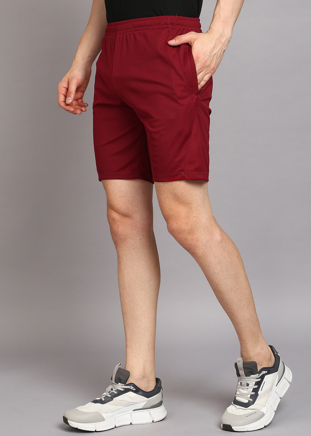 Image of Shiv Naresh Solid Men Maroon Sports Shorts