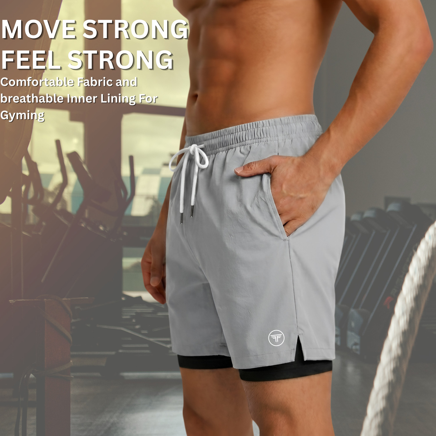 Image of FANEX FITNESS Printed Men Black, Grey Gym Shorts