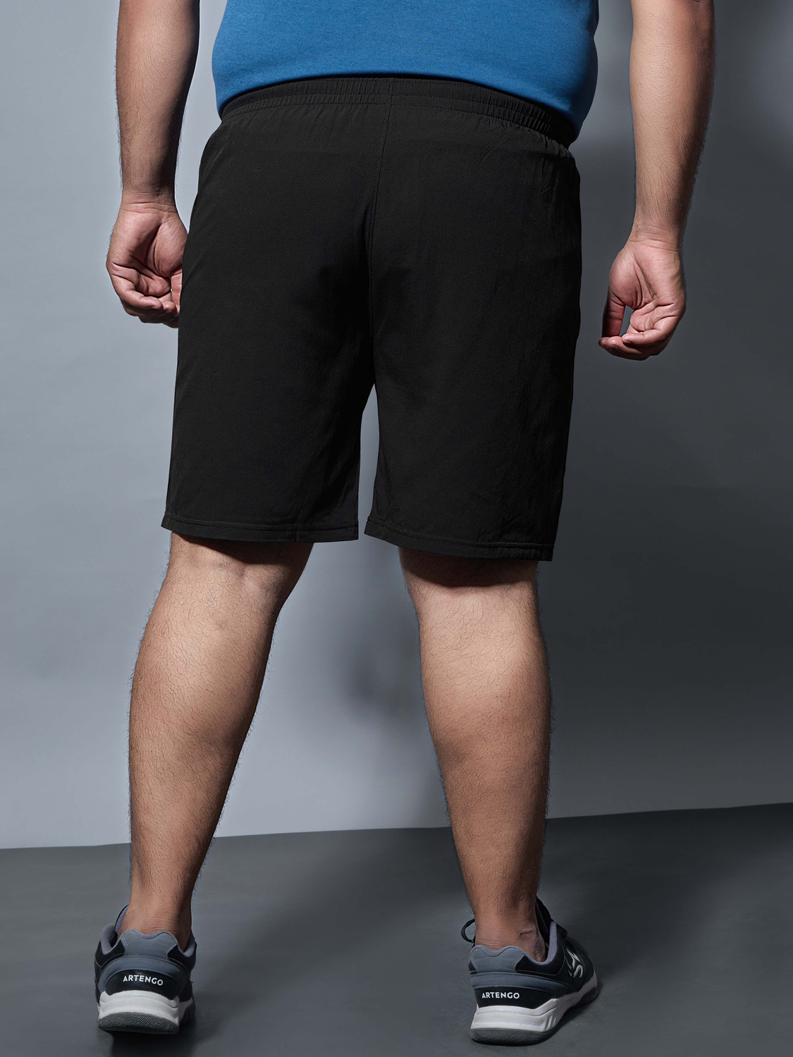 Image of TECHNOSPORT Solid Men Black Sports Shorts