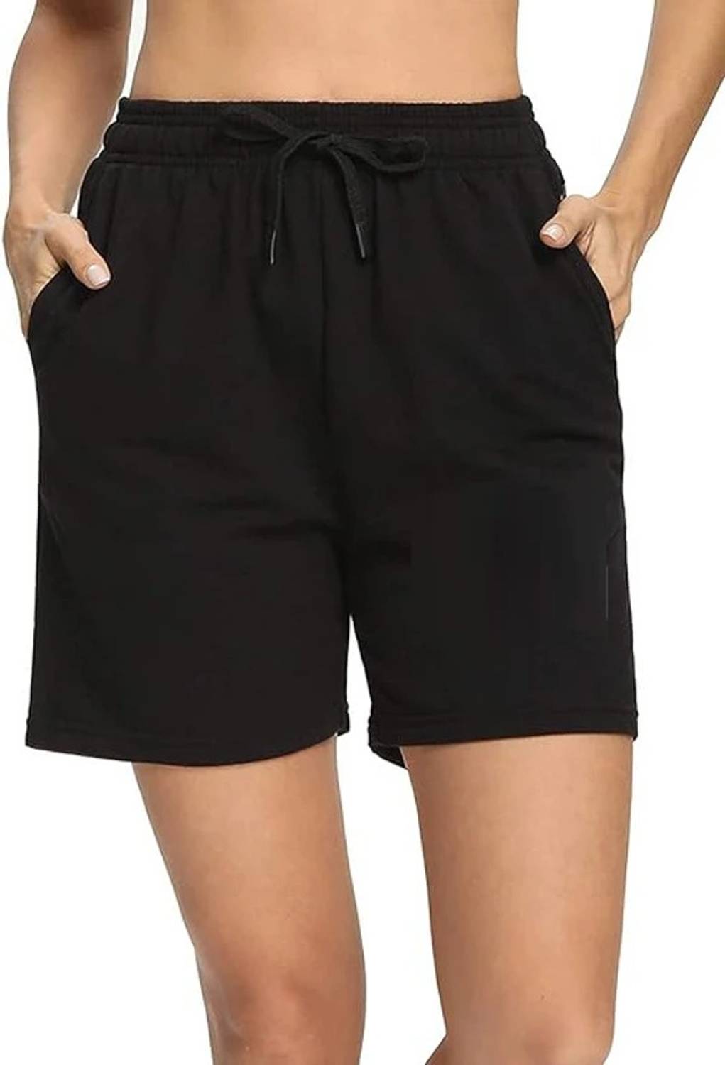 Adabsha Solid Women Black Regular Shorts