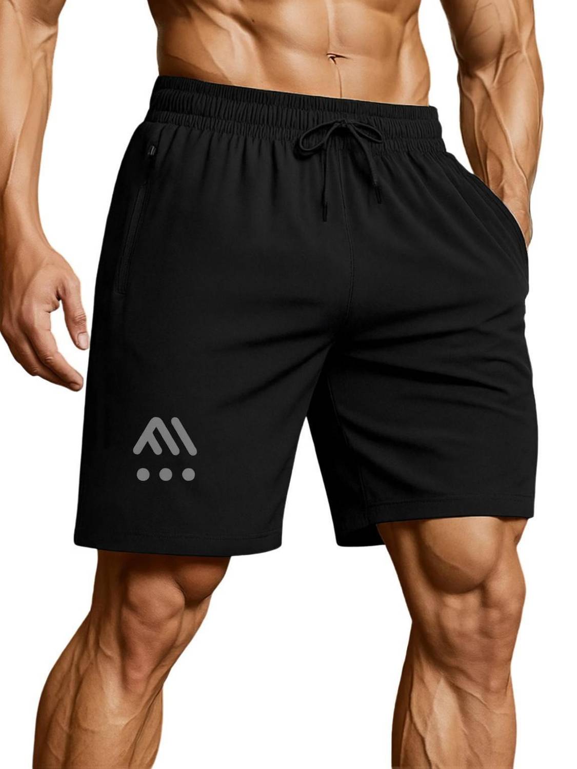 3colors Printed Men Black Sports Shorts