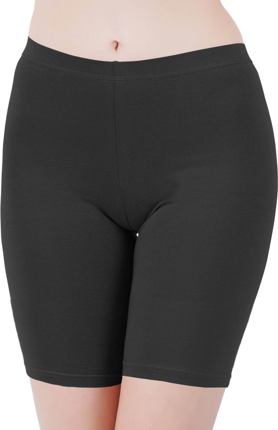UllasPemium Solid Women Black Cycling Shorts