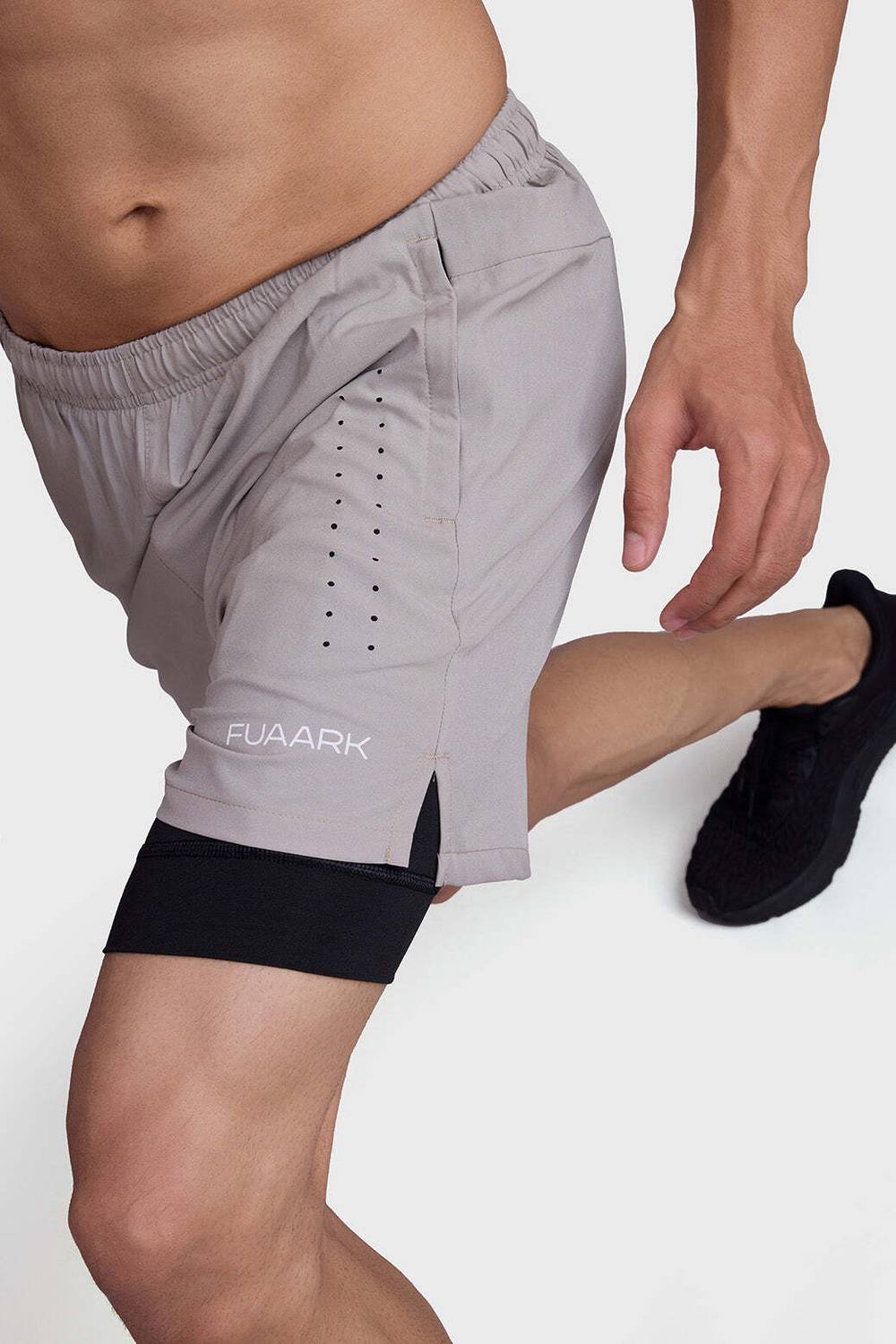FuaarK Men Beige, Black Running Shorts - Image 4