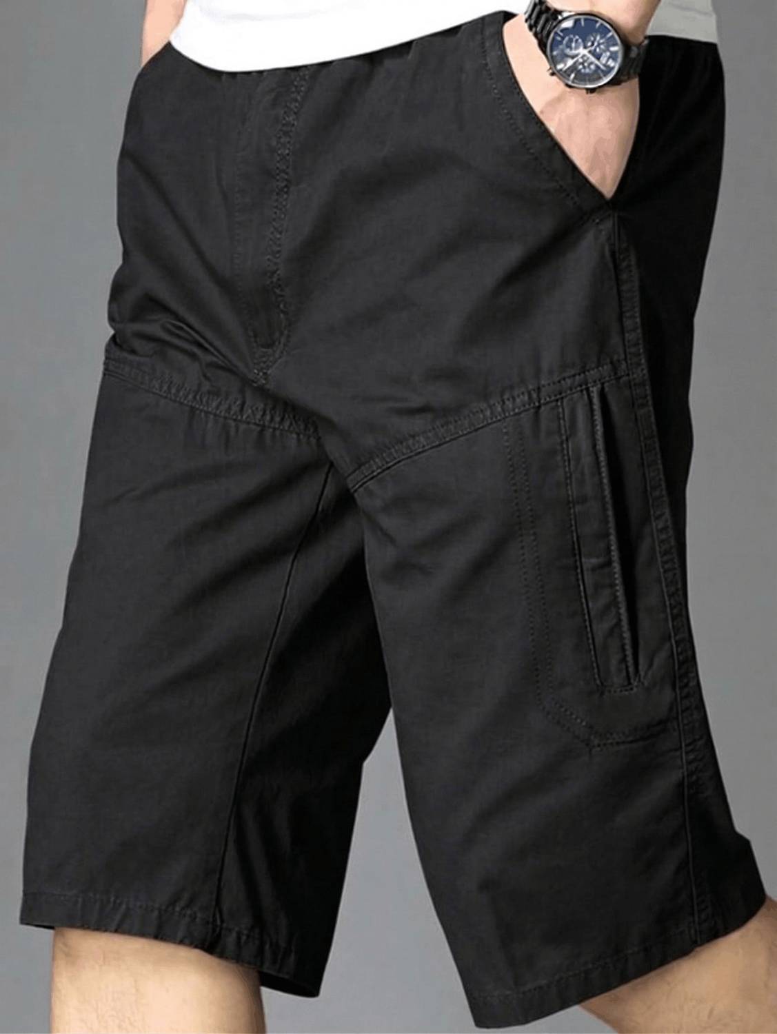 パンツ BoTT 25SS Black Wide Cargo Shorts VOMIX Solid Men Black Cargo Shorts - Buy VOMIX Solid Men Black