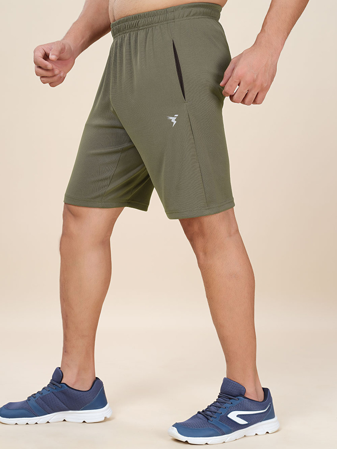 Image of TECHNOSPORT Solid Men Green Sports Shorts