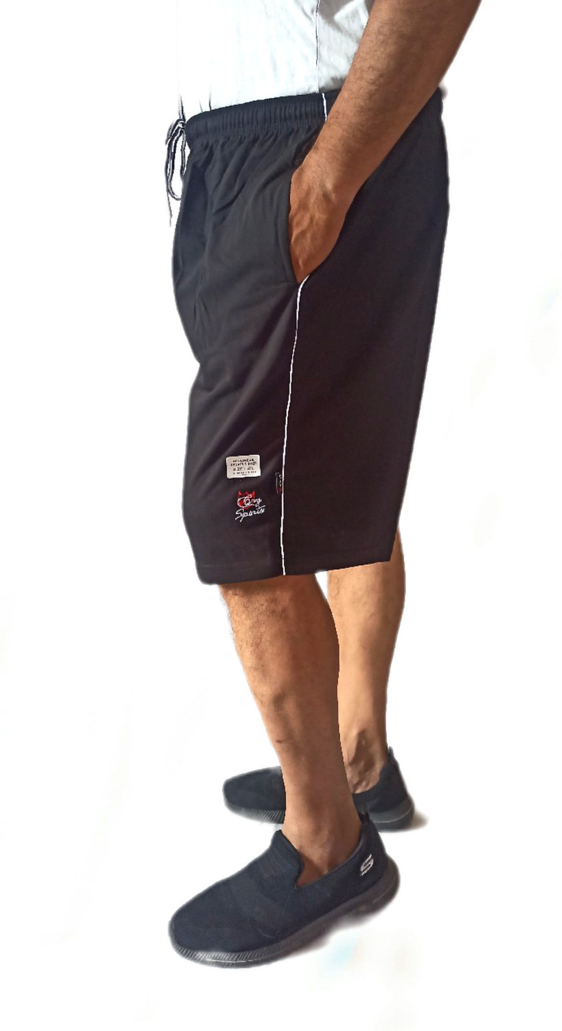 Image of Garima Fashion Solid Men Black Basic Shorts, High Waist Shorts, Gym Shorts, Boxer Shorts
