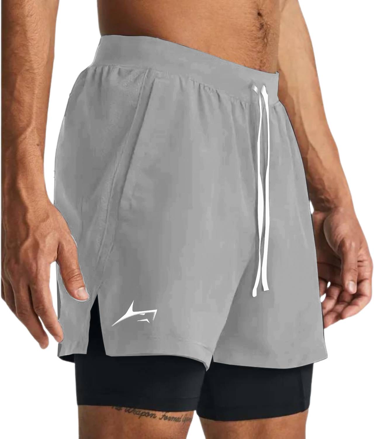 Prosharx पुरुषों के लिए सॉलिड ग्रे स्पोर्ट्स शॉर्ट्स