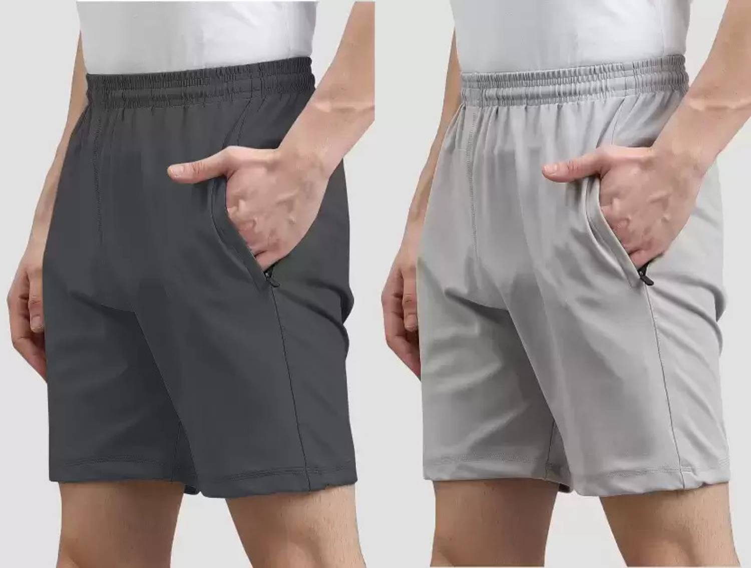 ALFA Solid Men Dark Grey, Grey, Silver Basic Shorts