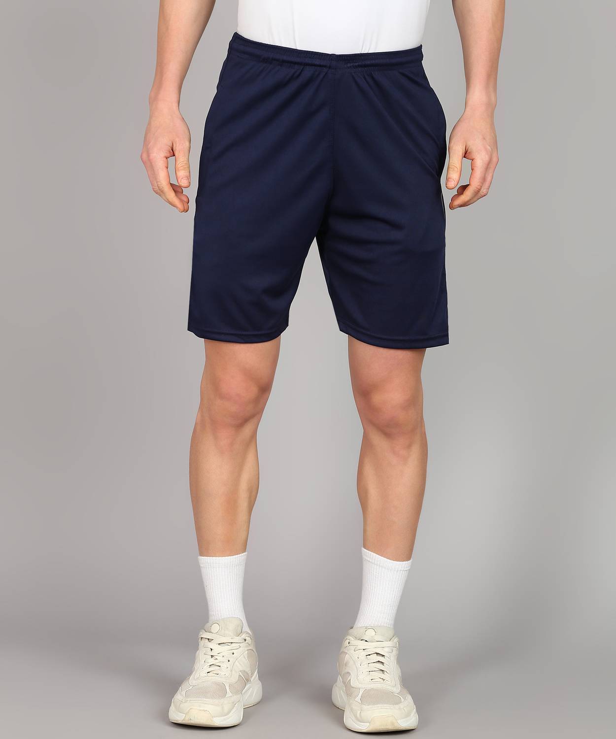 BTMZ Solid Men Dark Blue Basic Shorts